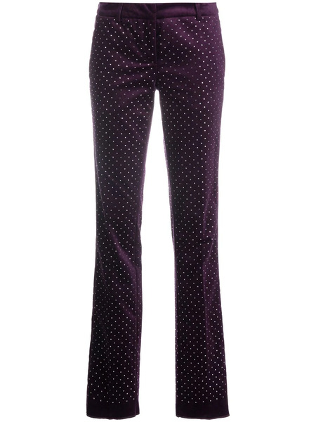  Philipp Plein Office Crystal-embellished Trousers - Purple 