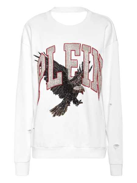  Philipp Plein Open Back Eagle Sweatshirt - White 