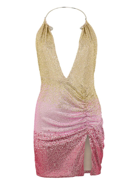  Philipp Plein Open-back Mini Dress - Pink 