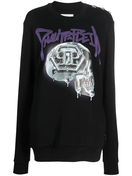  Philipp Plein Oversize Skull Crewneck Sweatshirt - Black 
