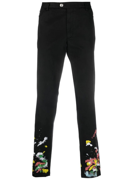  Philipp Plein Paint-splatter Effect Chinos - Black 