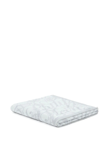  Philipp Plein Patterned Cotton Bath Towel - White 