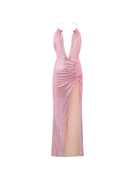  Philipp Plein Piercing Strass Maxi Dress - Pink 
