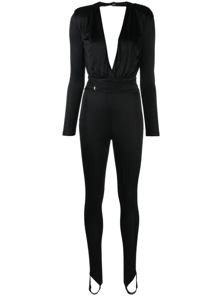  Philipp Plein Plunging V-neck Jumpsuit - Black 