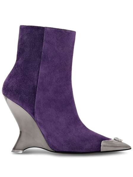  Philipp Plein Pointed-toe Suede Ankle Boots - Purple 