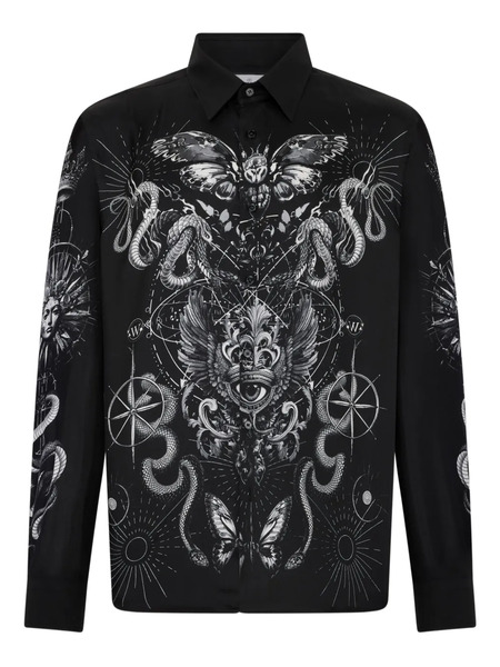  Philipp Plein Printed Silk Shirt - Black 