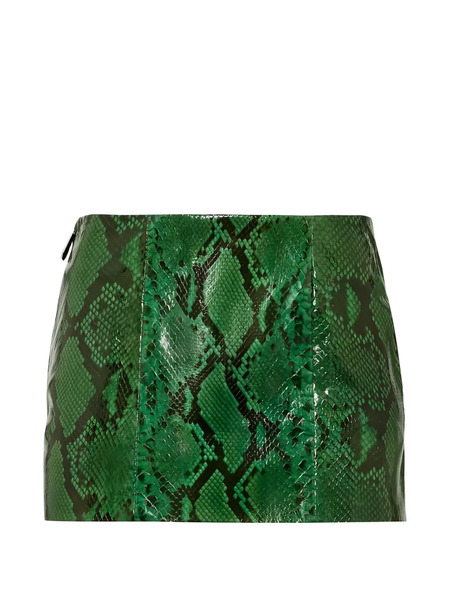  Philipp Plein Python Leather Mini Skirt - Green 