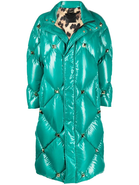  Philipp Plein Quilted Studded Padded Coat - Green 
