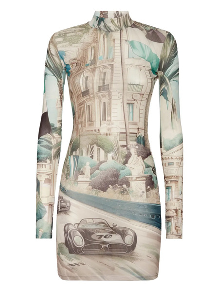  Philipp Plein Racing Mini Dress - Neutrals 