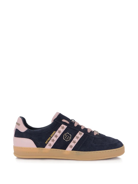  Philipp Plein Retro Rebel Star-studded Sneakers - Blue 