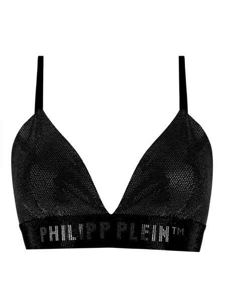  Philipp Plein Rhinestone-embelished Bra - Black 
