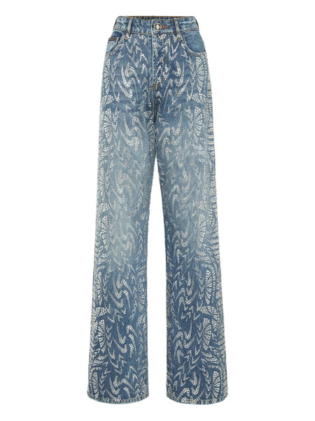  Philipp Plein Rhinestone-embellished Jeans - Blue 