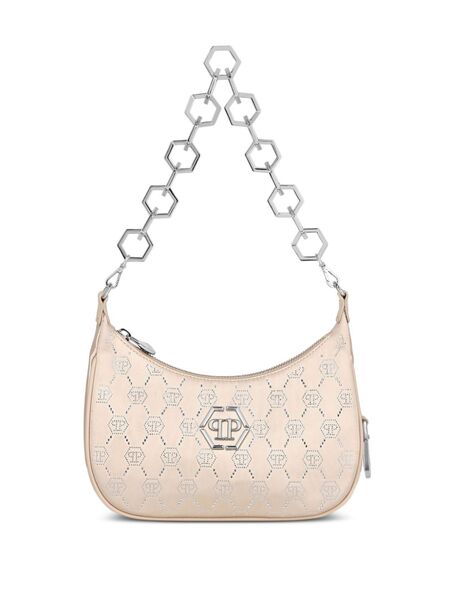  Philipp Plein Rhinestone-embellished Monogram Shoulder Bag - Neutrals 