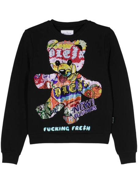  Philipp Plein Rhinestone-emebllished Jersey Sweatshirt - 02 Black 