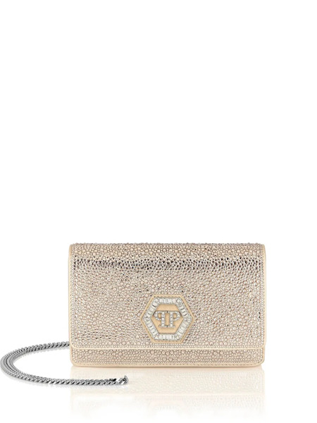  Philipp Plein Rhinestone Hexagon Bag - Neutrals 
