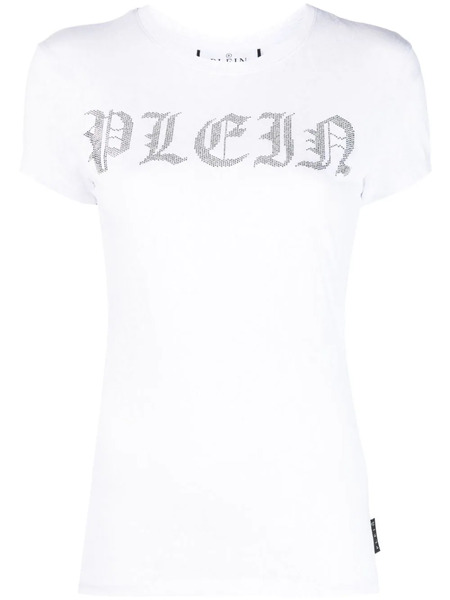 Philipp Plein Rhinestone-logo Snake-print T-shirt - White 