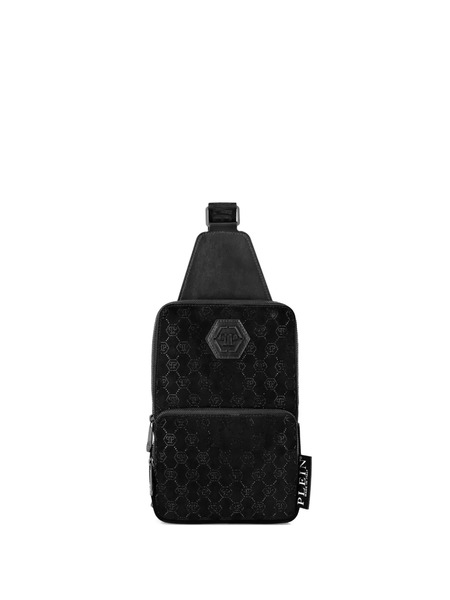  Philipp Plein Rhinestone-monogram Messenger Bag - Black 