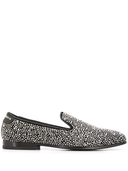  Philipp Plein Rhinestone Studded Loafers - Silver 