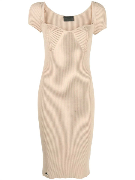  Philipp Plein Rib-knit Midi Dress - Neutrals 