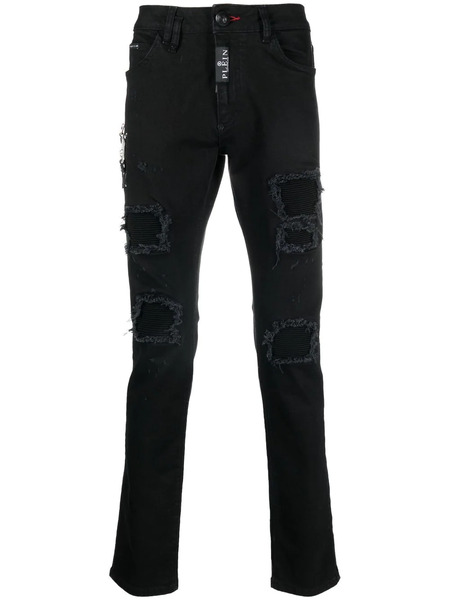  Philipp Plein Ripped Slim-cut Jeans - Black 