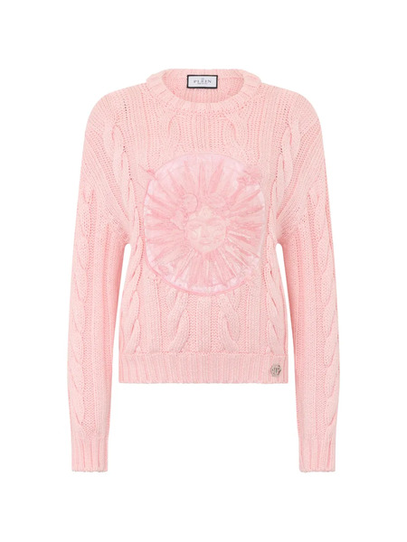  Philipp Plein Round-neck Sun-embroidered Sweater - Pink 