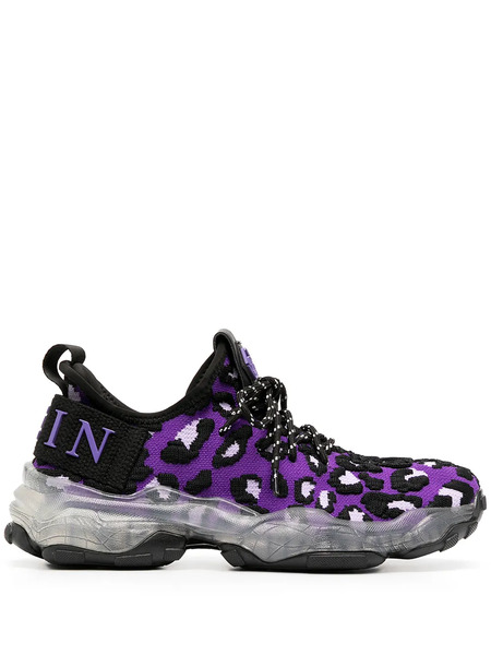  Philipp Plein Runner Leopard-print Sneakers - Purple 