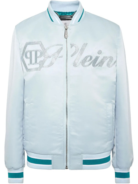  Philipp Plein Satin Bomber Jacket - Blue 