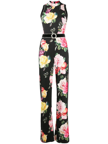  Philipp Plein Selene Floral Wide-leg Jumpsuit - Black 