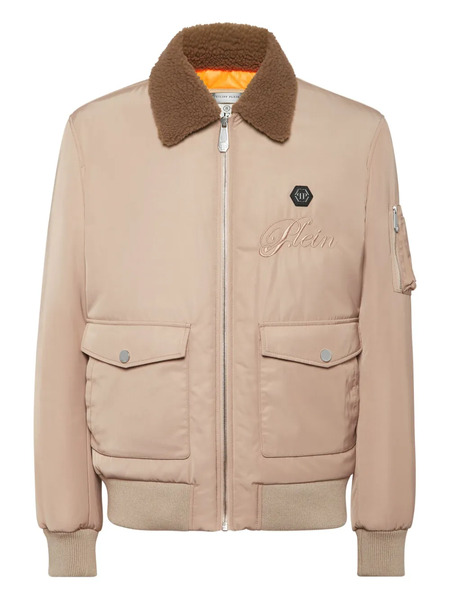  Philipp Plein Shearling-collar Bomber Jacket - Neutrals 