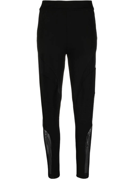  Philipp Plein Sheer-panel Ribbed Stretch Leggings - Black 