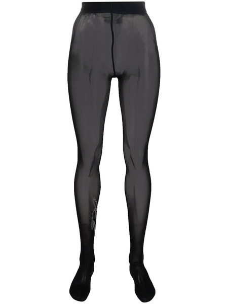  Philipp Plein Signature Stripe Crystal-embellished Tights - Black 