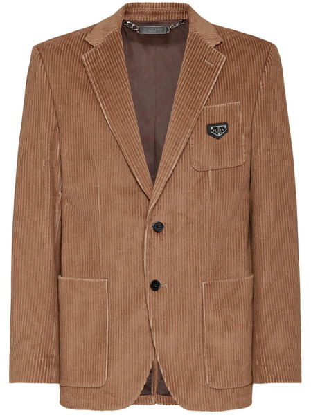  Philipp Plein Single-breasted Corduroy Blazer - Brown 