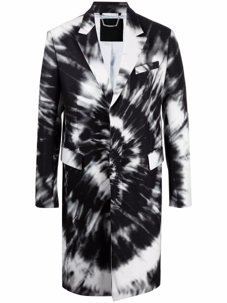  Philipp Plein Single-breasted Tie-dye Coat - Black 