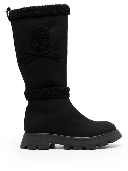 Philipp Plein Skull Bones Mid-calf Boots - Black 