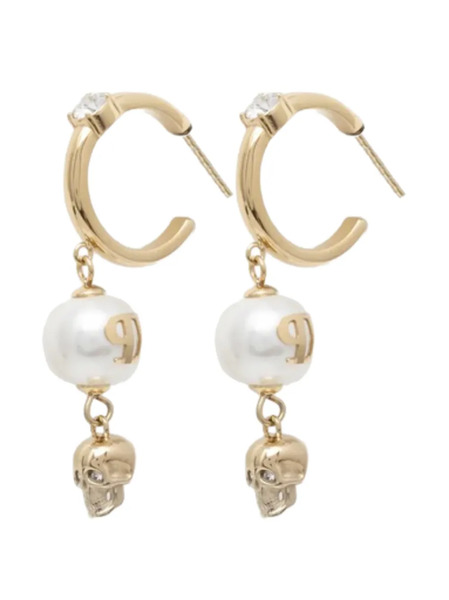  Philipp Plein Skull-charm Hoop Earrings - Gold 