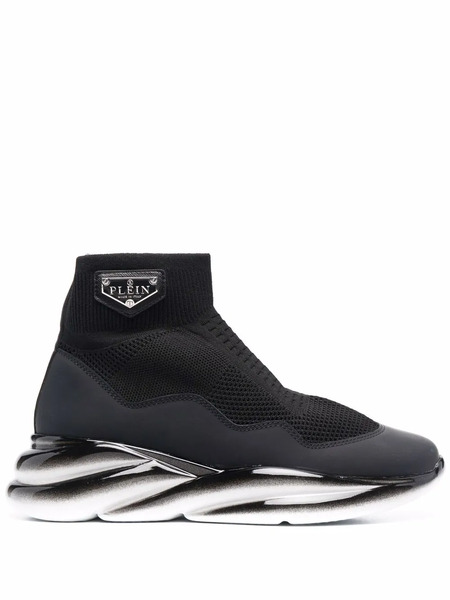  Philipp Plein Skywalker Sock Sneakers - Black 
