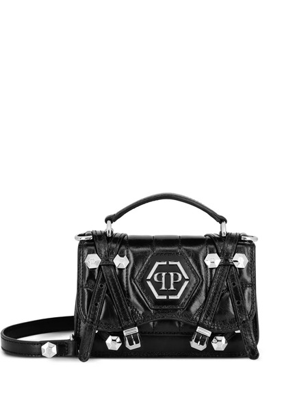  Philipp Plein Small Hexagon Leather Tote Bag - Black 