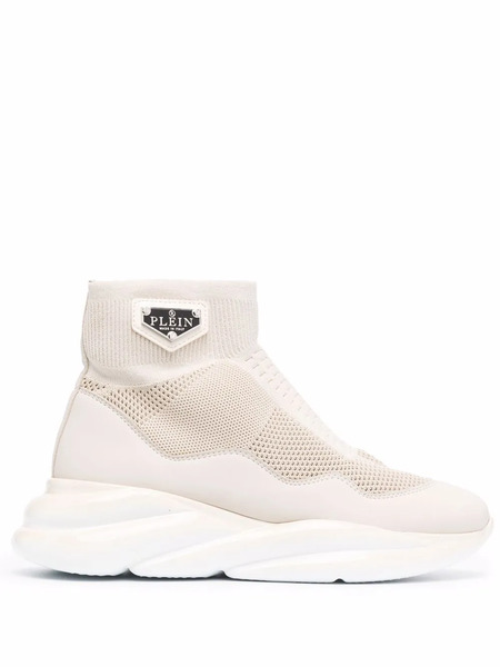  Philipp Plein Sock-style Chunky Sneakers - Neutrals 