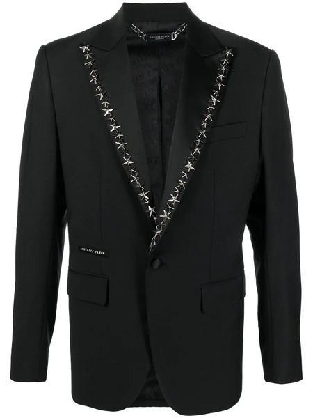  Philipp Plein Star Stud-embellished Single-breasted Blazer - Black 