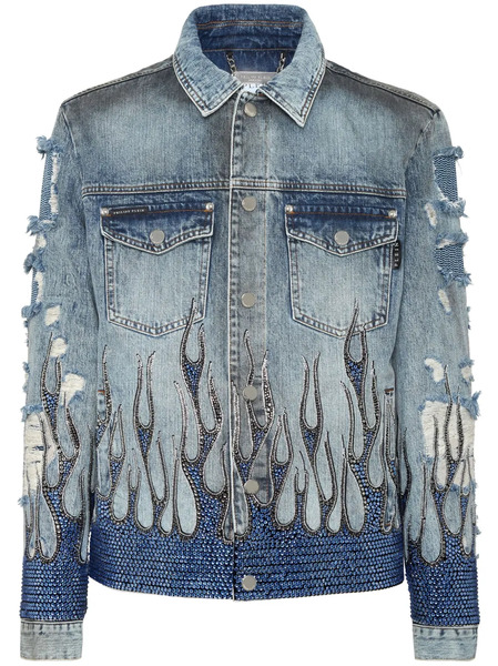  Philipp Plein Strass Flame Jacket - Grey 