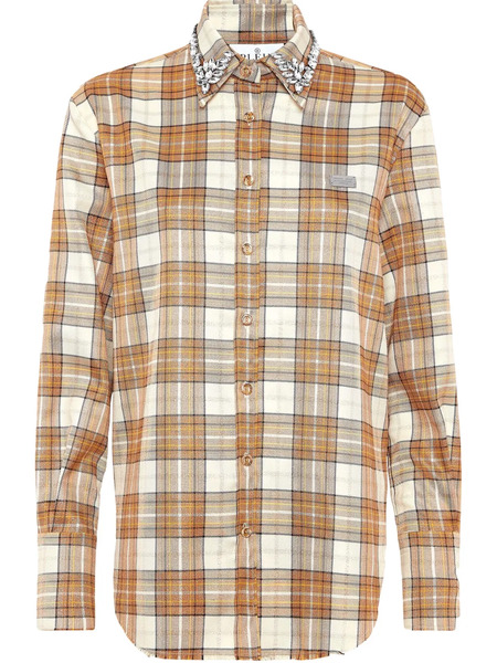  Philipp Plein Strass Flame Shirt - Neutrals 