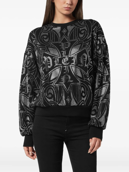  Philipp Plein Strass Gothic Sweatshirt - Black 