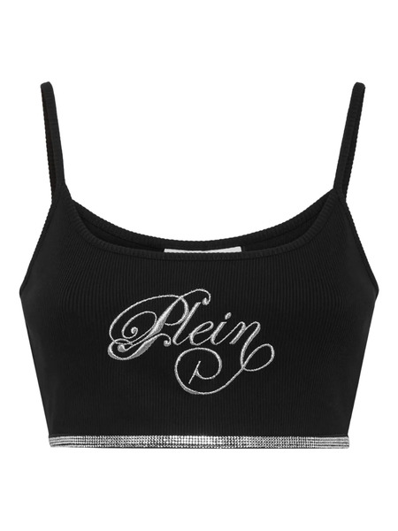  Philipp Plein Strass Signature Mini Tank Top - Black 