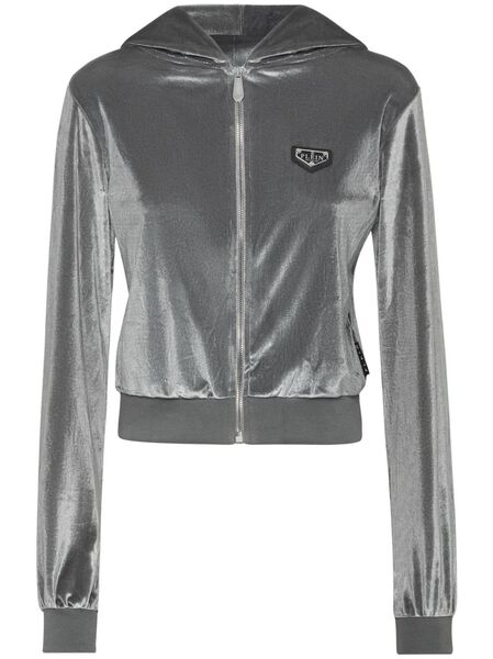  Philipp Plein Strass Skull Hoodie - Grey 