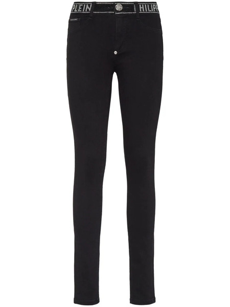  Philipp Plein Strass Stretch-denim Leggings - Black 