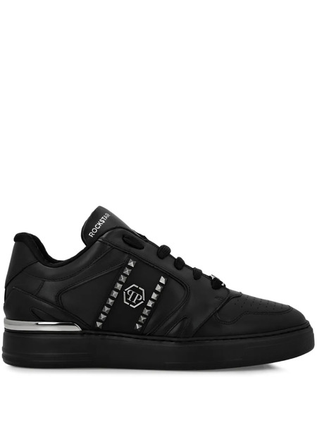  Philipp Plein Stud-embellished Leather Sneakers - Black 