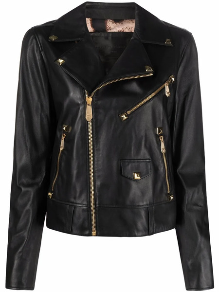  Philipp Plein Studded Biker Jacket - Black 