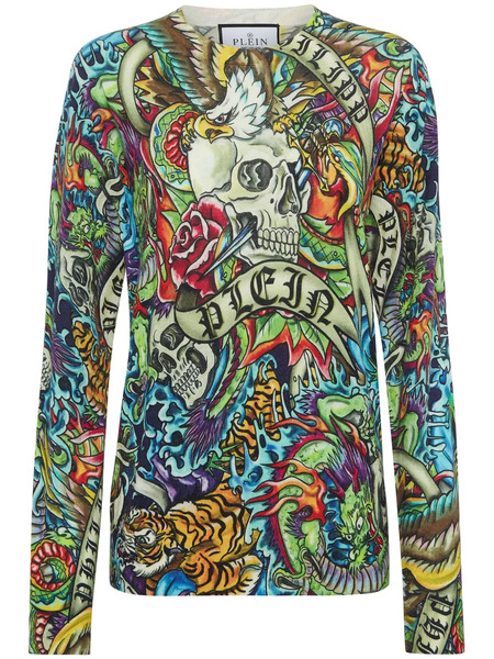  Philipp Plein Tattoo Jumper - Green 