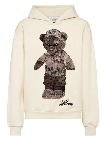  Philipp Plein Teddy Beach Crystal Hoodie - Neutrals 