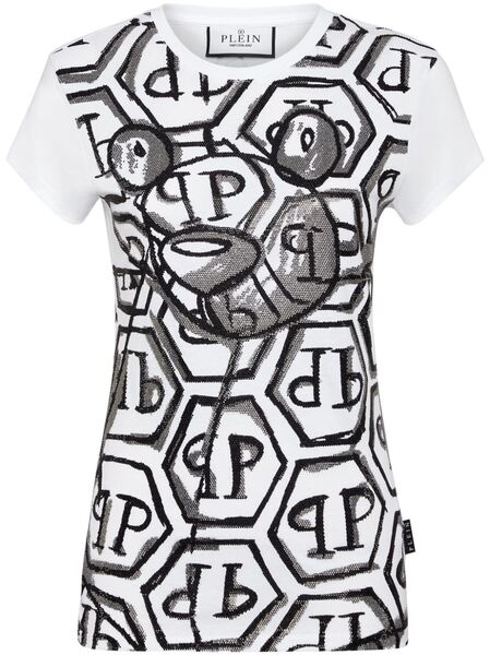  Philipp Plein Teddy Bear-embellished T-shirt - White 